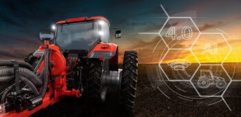 Autonomous tractor with artificial intelligence. Digitalization and digital transformation in agriculture 4.0. Smart farming